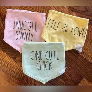 Rae Dunn Baby Spring Pastel Colored Unisex Bandana Bib Set of 3